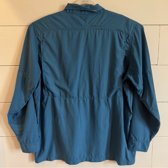 Under Armour All Season Gear Button Down Long Sleeve Vented Blur Shirt Size XXL - Picture 2 of 10